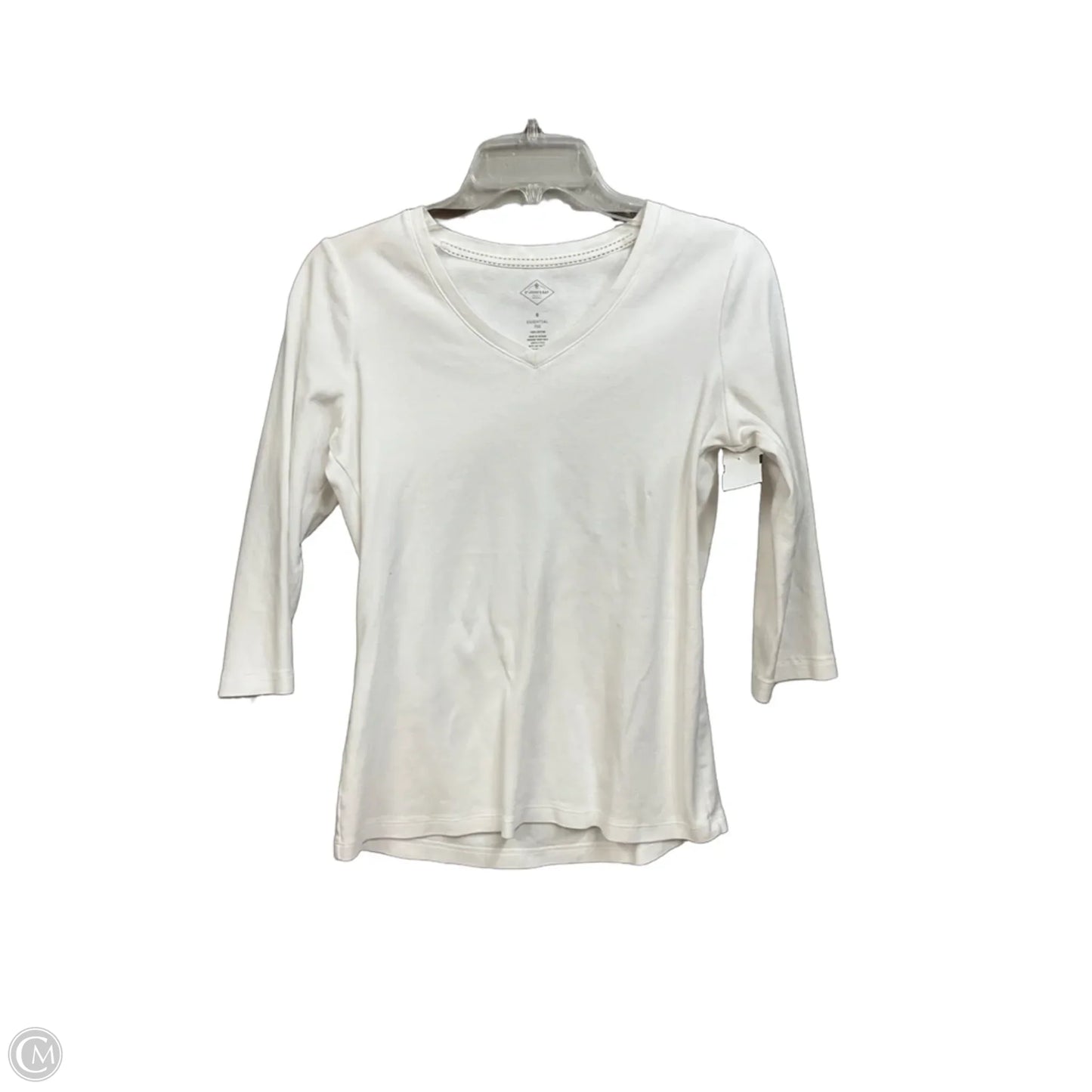 Top 3/4 Sleeve Basic By St Johns Bay In White, Size: S