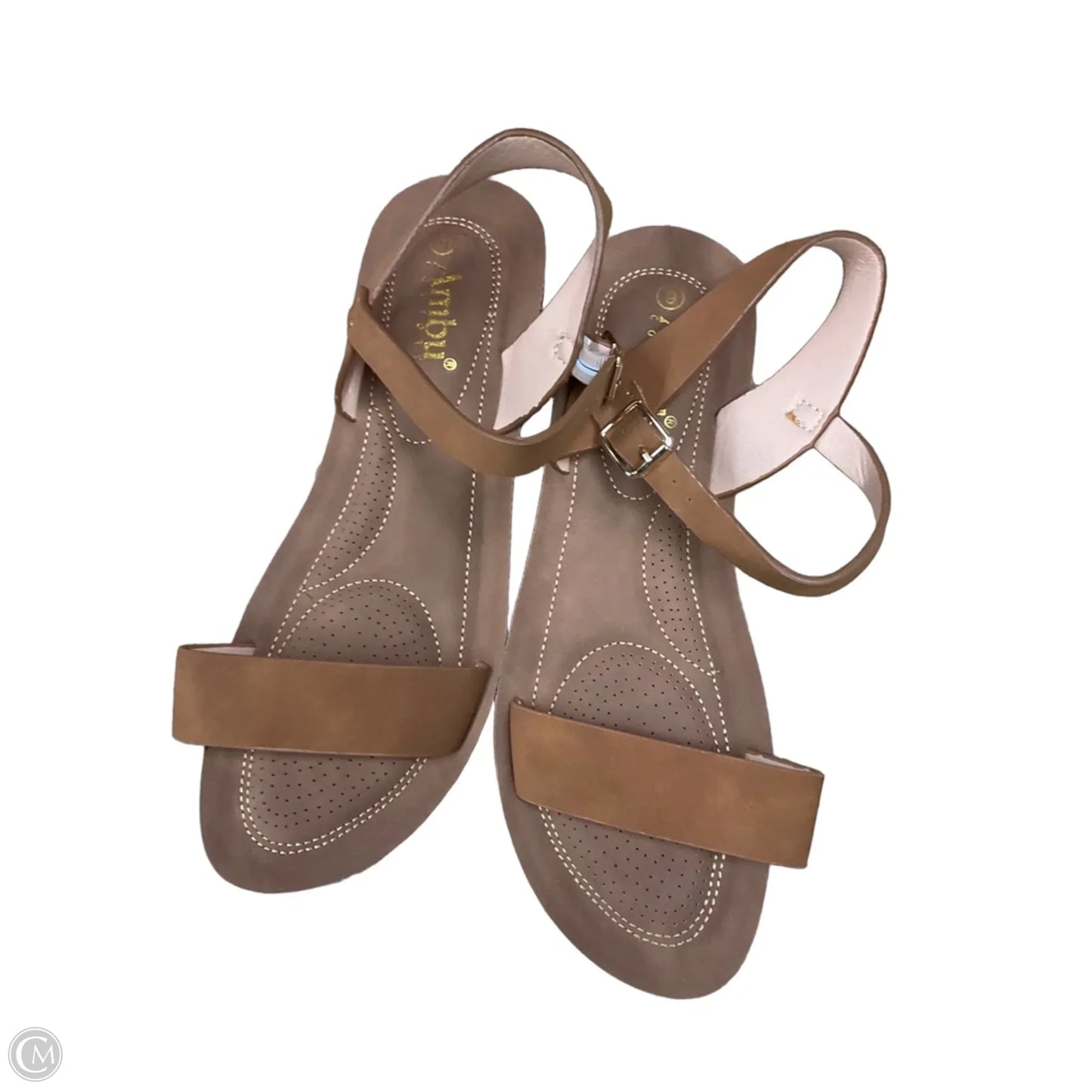 Sandals Flats By Clothes Mentor In Brown, Size: 9