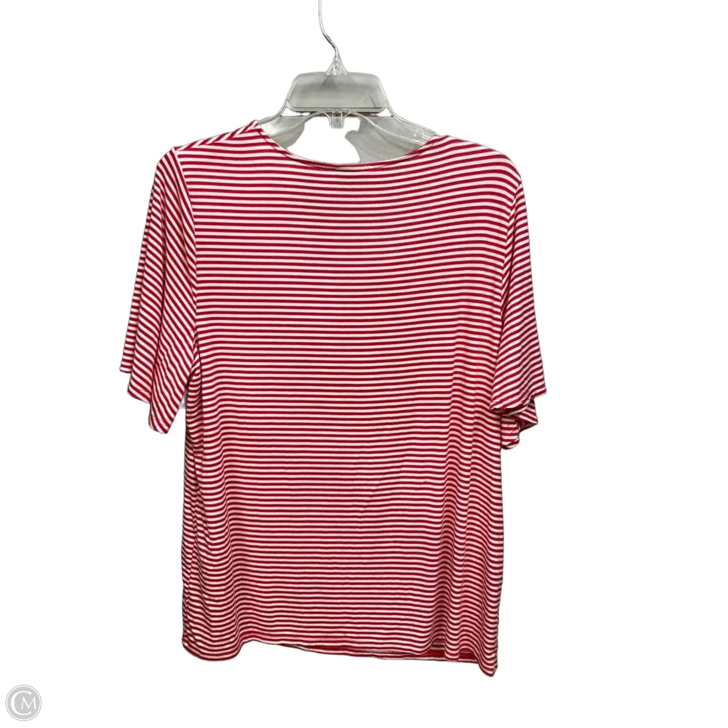 Top Short Sleeve By Chicos In Striped Pattern, Size: L