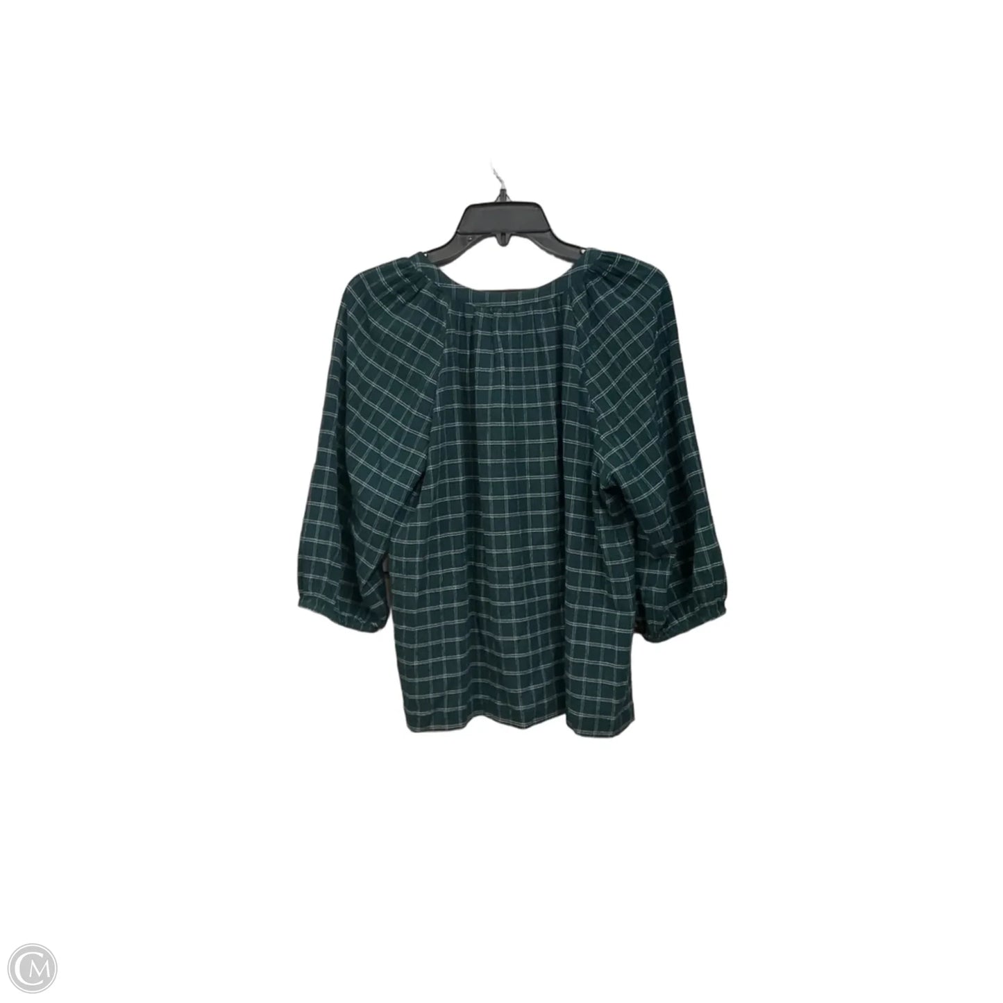 Top Long Sleeve By J. Jill In Plaid Pattern, Size: M