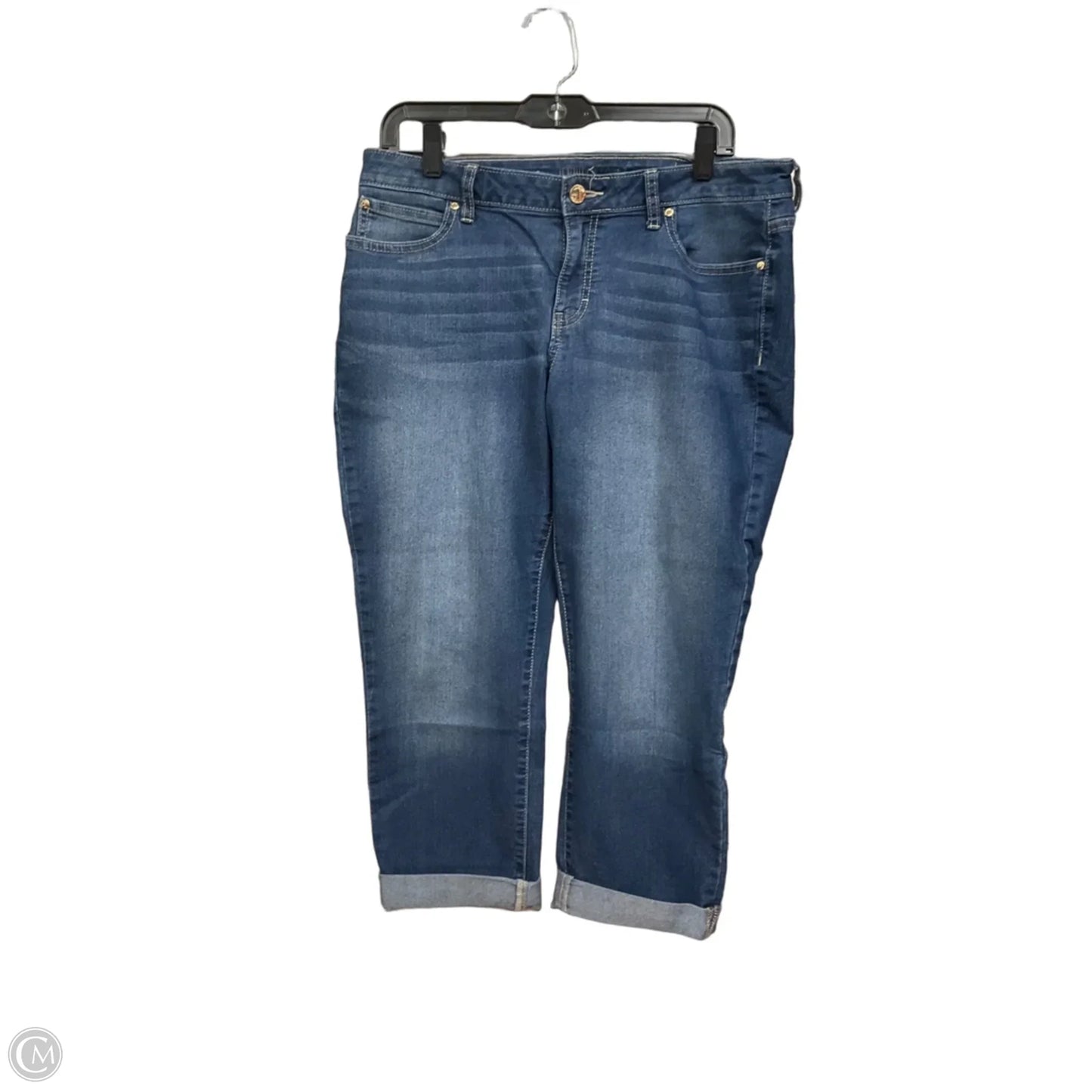 Capris By Jennifer Lopez In Blue Denim, Size: 12