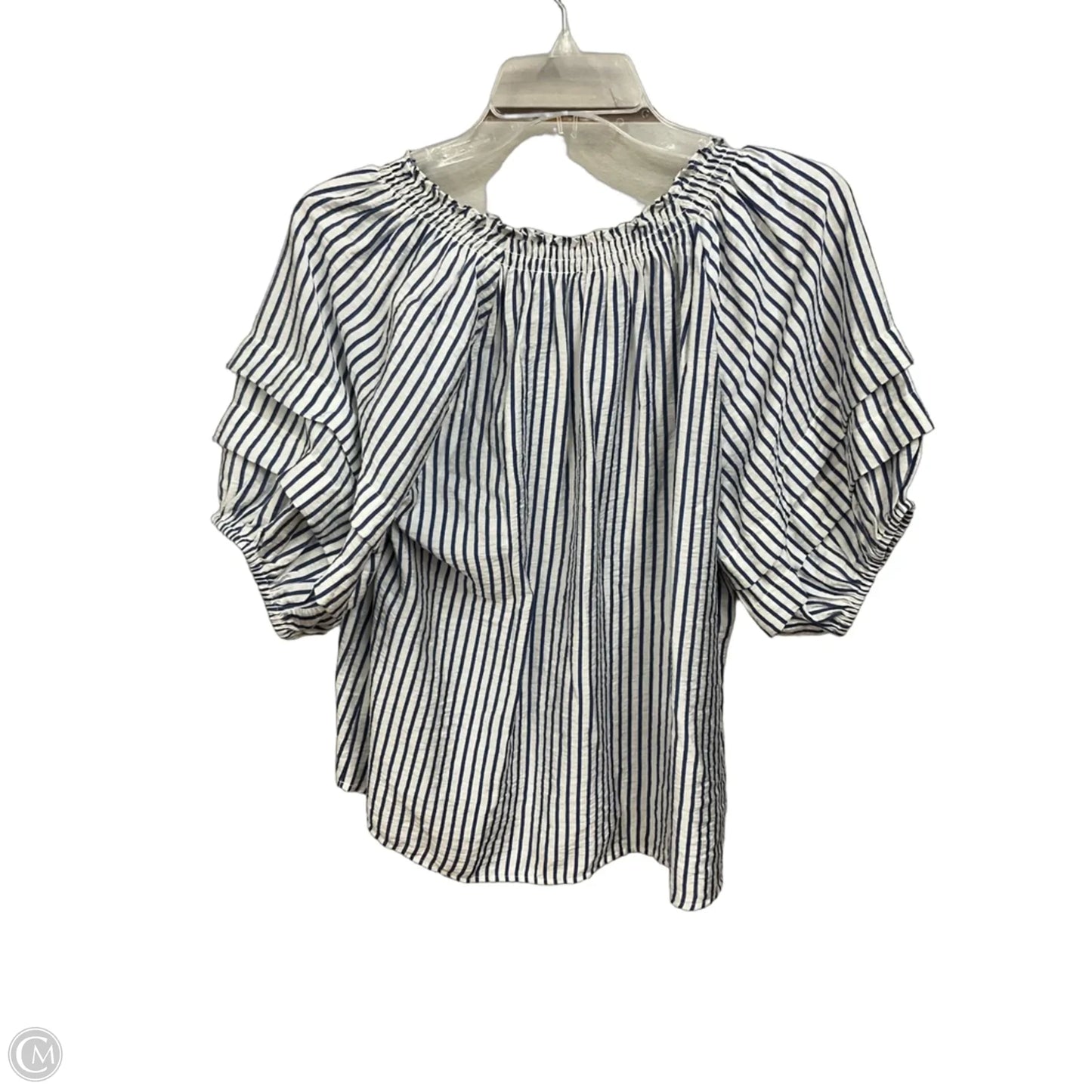 Top Short Sleeve By Ann Taylor In Striped Pattern, Size: S