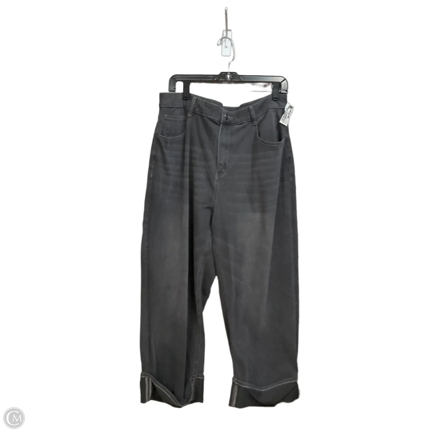 Jeans Wide Leg By Halara In Black Denim, Size: Xl