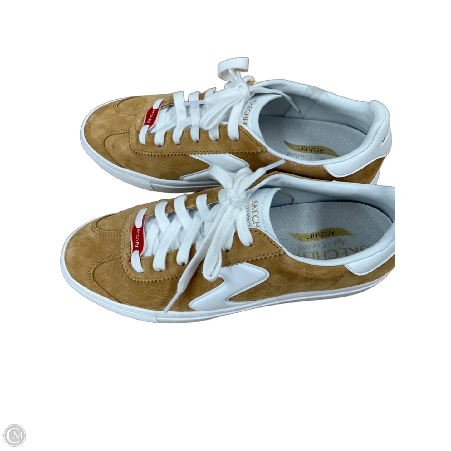 Shoes Sneakers By Skechers In Tan & White, Size: 8.5