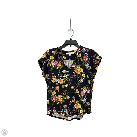 Top Short Sleeve By Loft In Floral Print, Size: Xsp