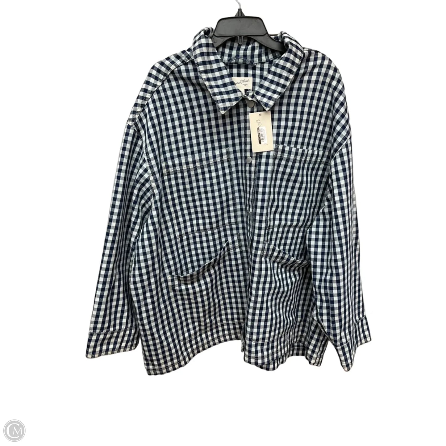 Jacket Denim By Universal Thread In Plaid Pattern, Size: 3x