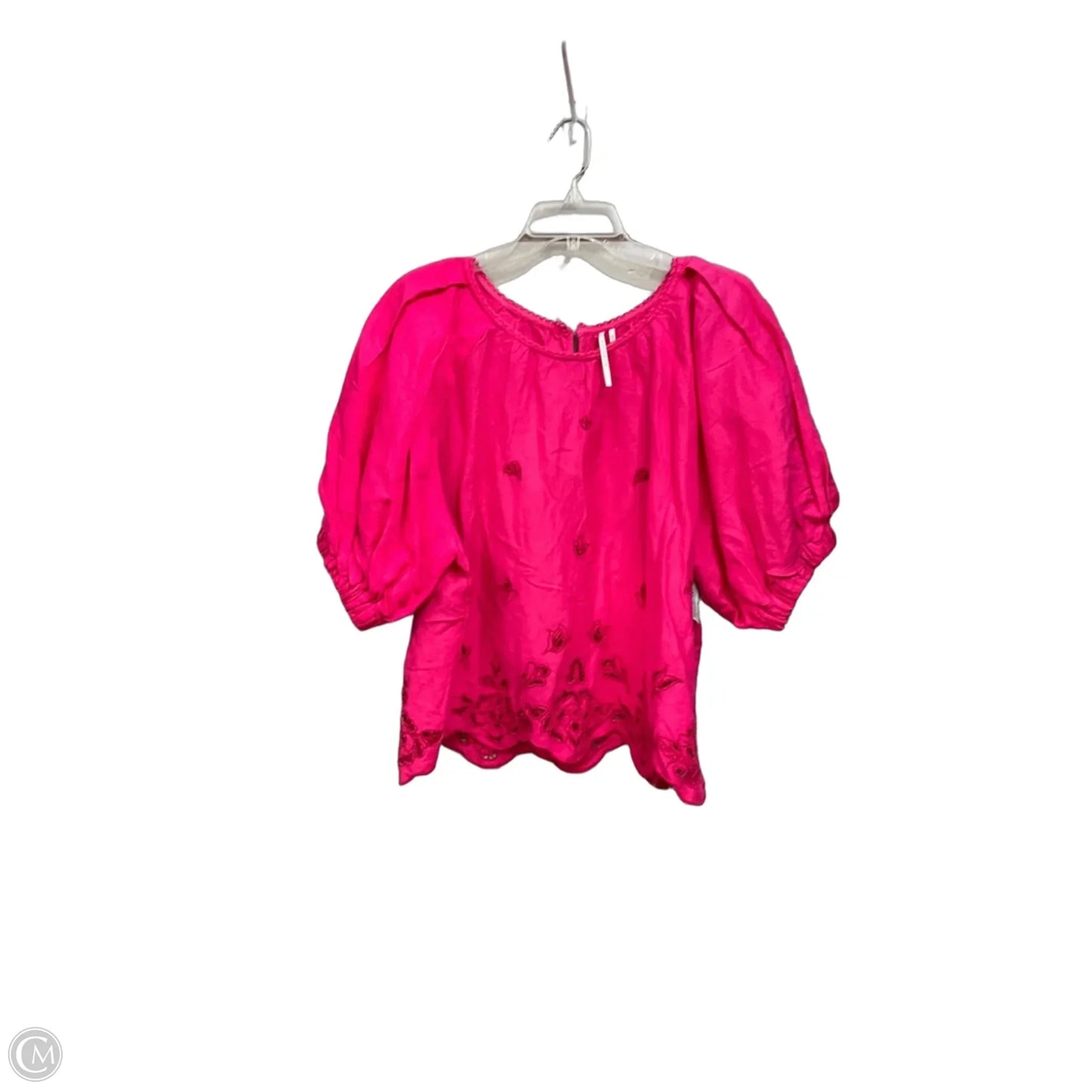 Top Short Sleeve By Anthropologie In Pink, Size: Xl