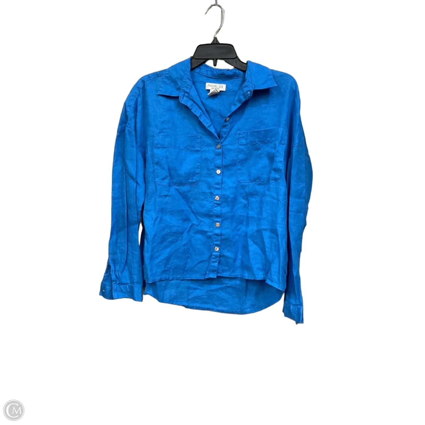 Blouse Long Sleeve By Rachel Zoe In Blue, Size: M
