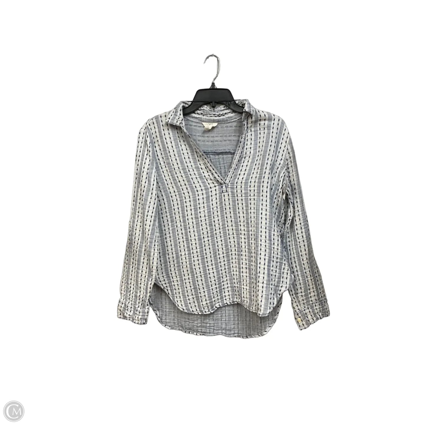 Blouse Long Sleeve By Loft In Blue, Size: M