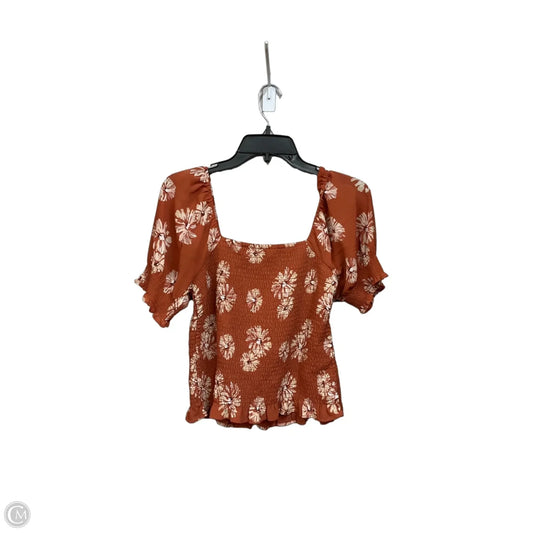 Top Short Sleeve By Madewell In Floral Print, Size: M