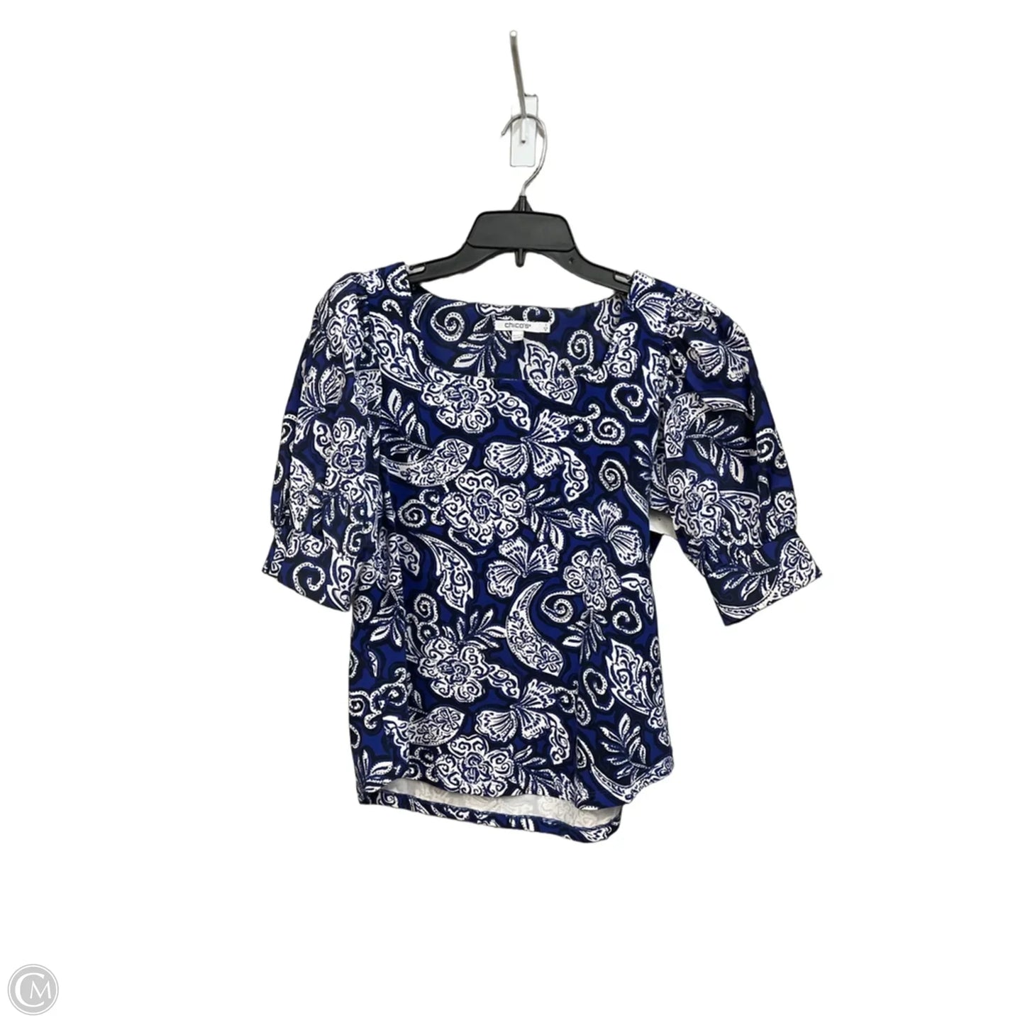 Top Short Sleeve By Chicos In Floral Print, Size: M
