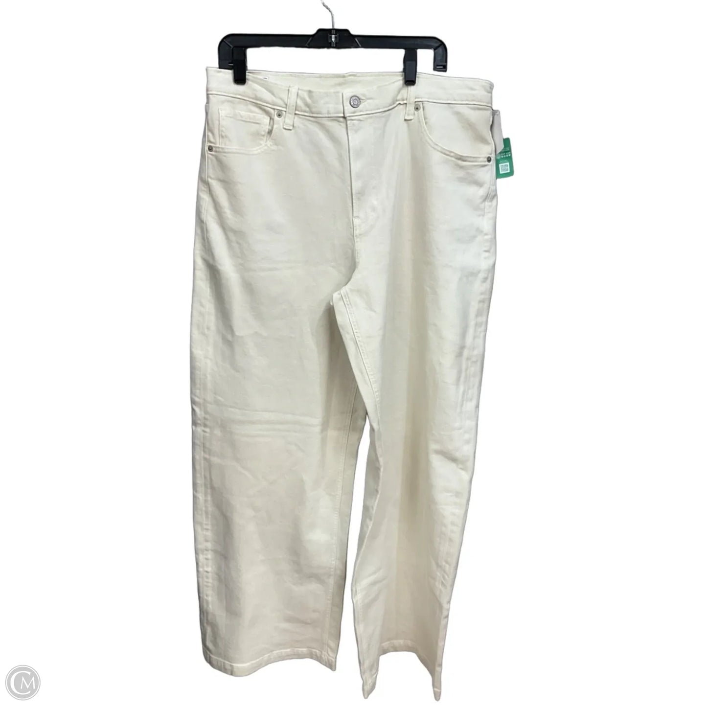 Jeans Wide Leg By Gap In Cream Denim, Size: 16