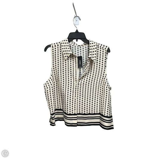 Top Sleeveless By Express In Black & White, Size: L