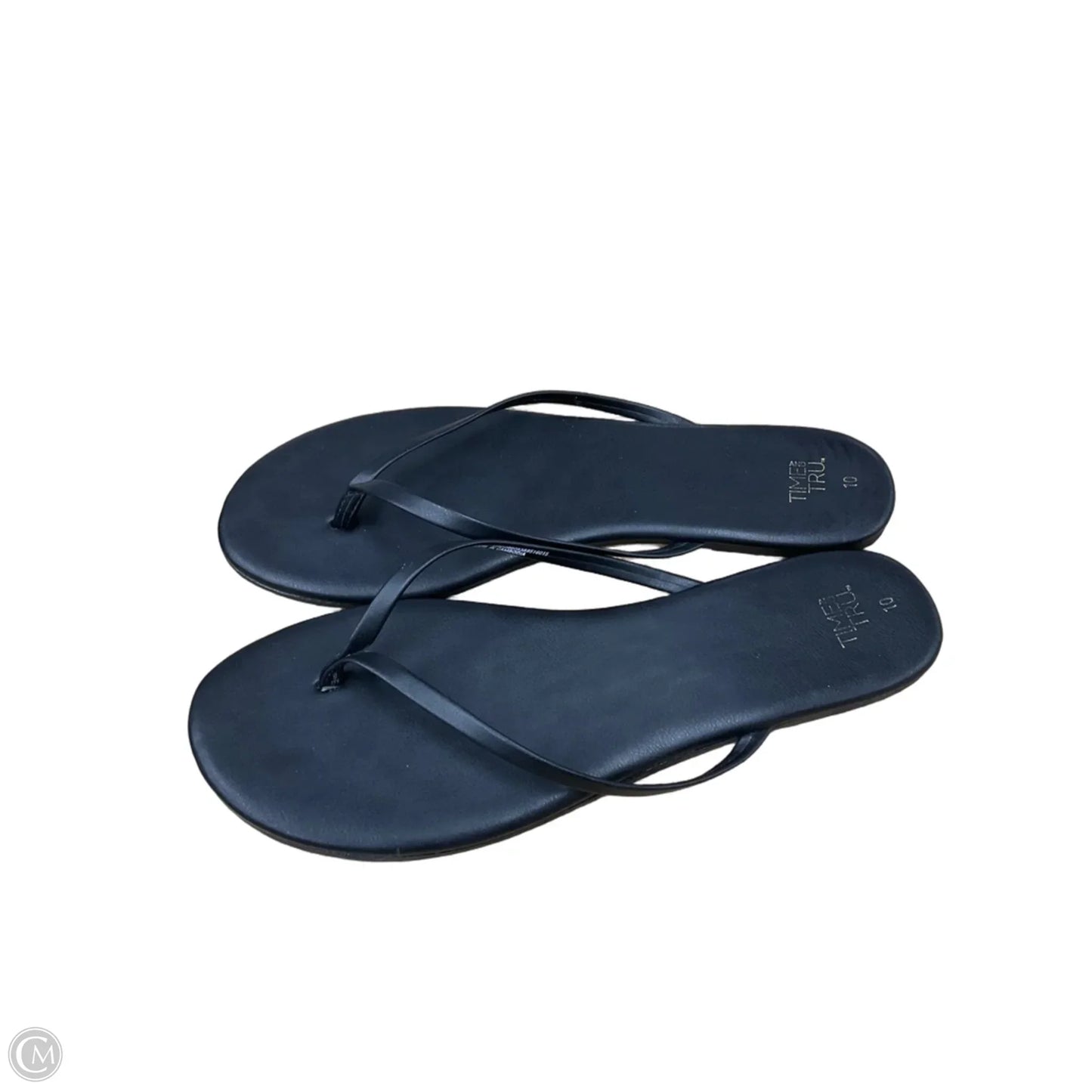 Sandals Flip Flops By Time And Tru In Black, Size: 10