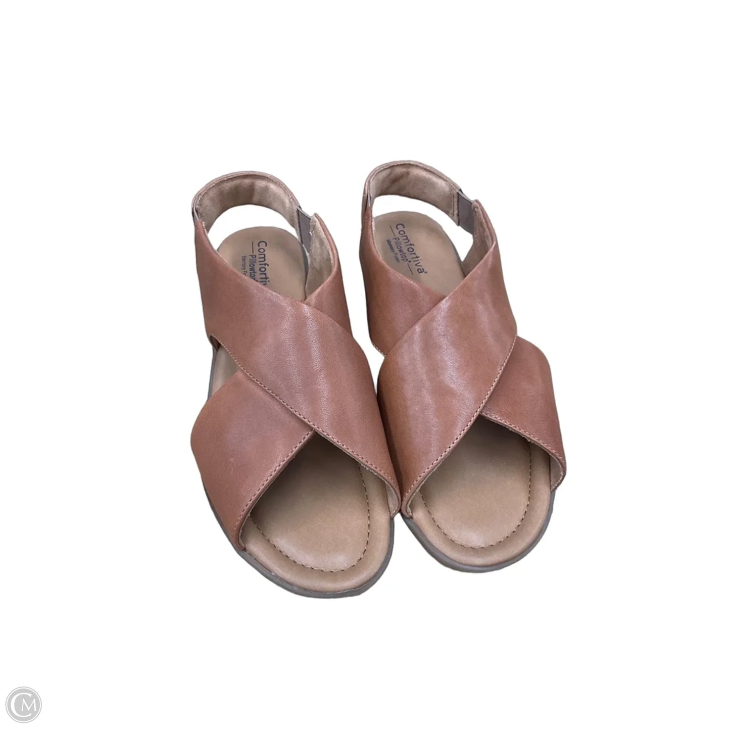 Sandals Flats By Clothes Mentor In Brown, Size: 10