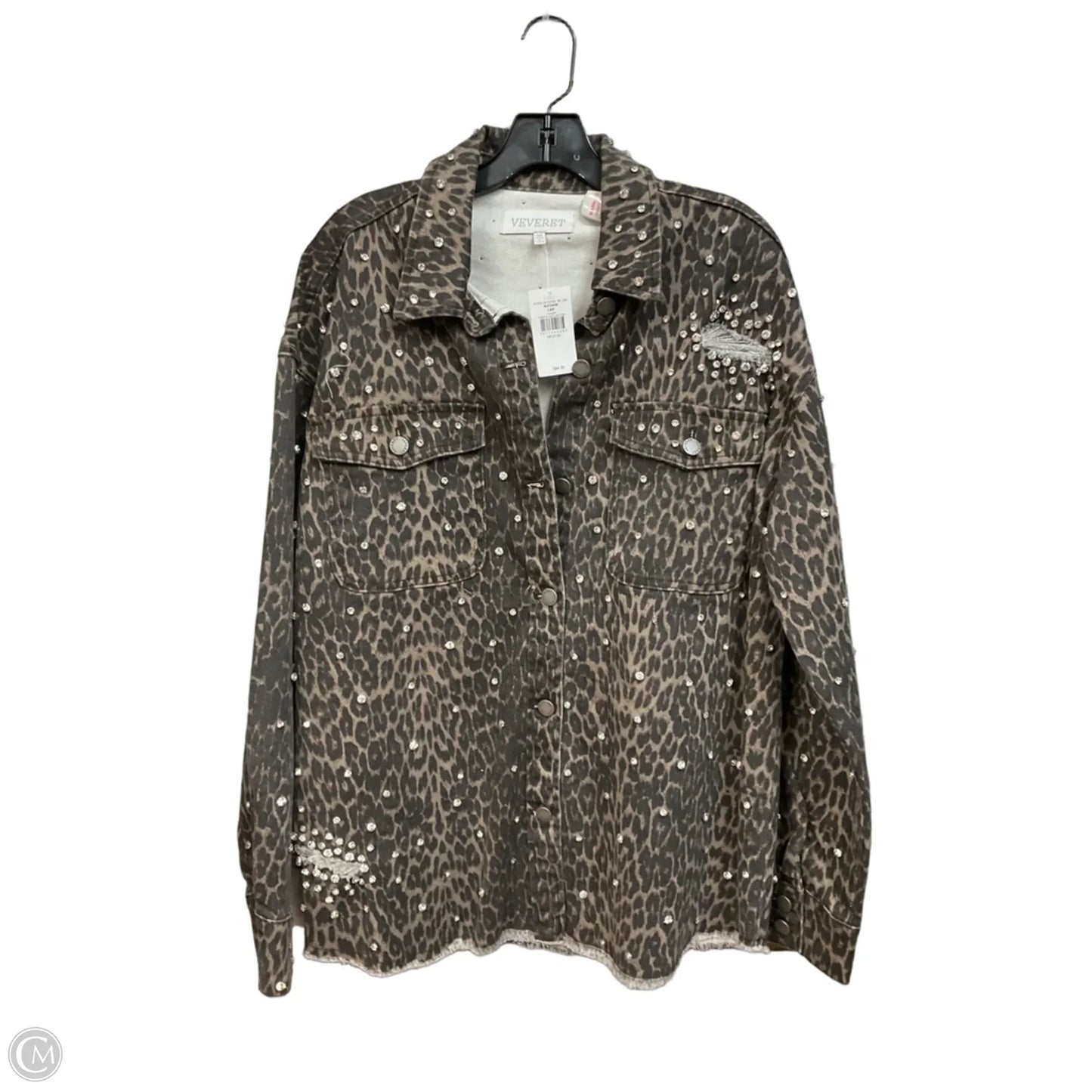 Jacket Denim By Veveret In Animal Print, Size: M