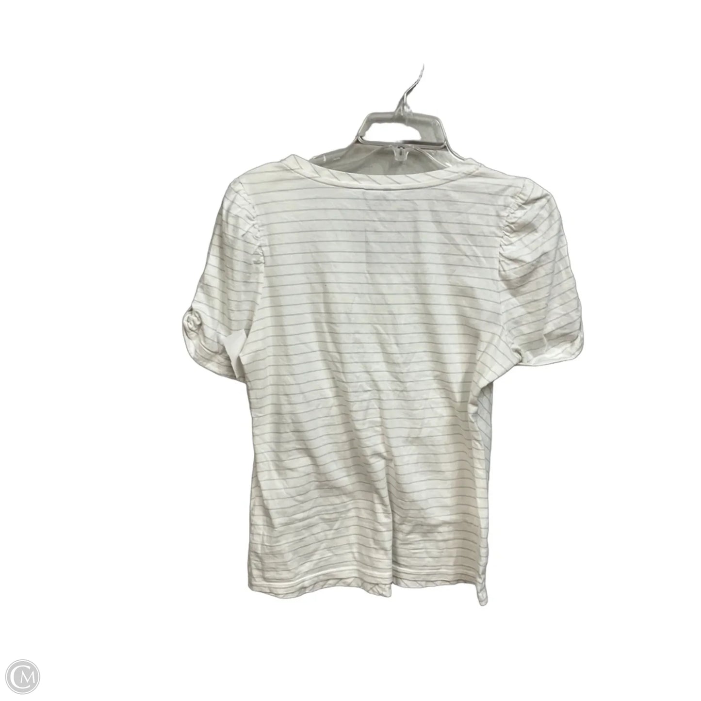 Top Short Sleeve By Ann Taylor In Striped Pattern, Size: M