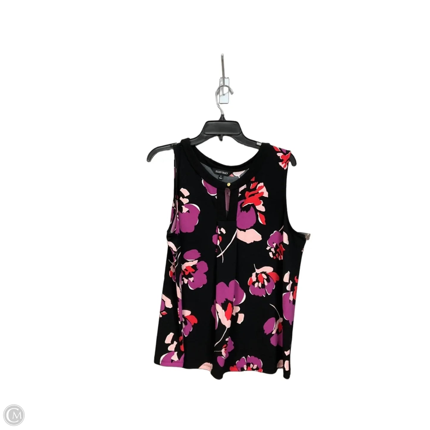 Top Sleeveless By Ellen Tracy In Floral Print, Size: L