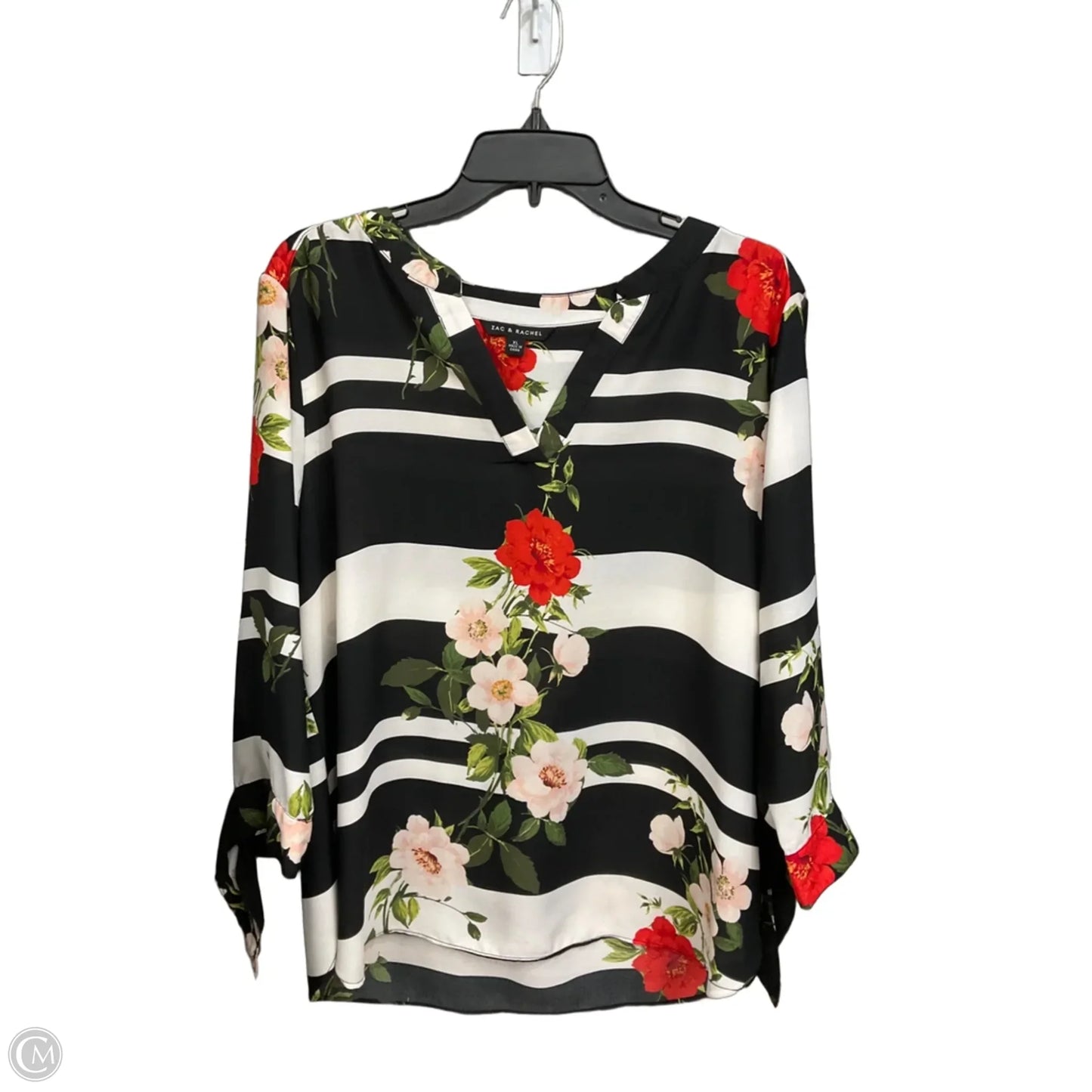 Top Long Sleeve By Zac And Rachel In Striped Pattern, Size: Xl