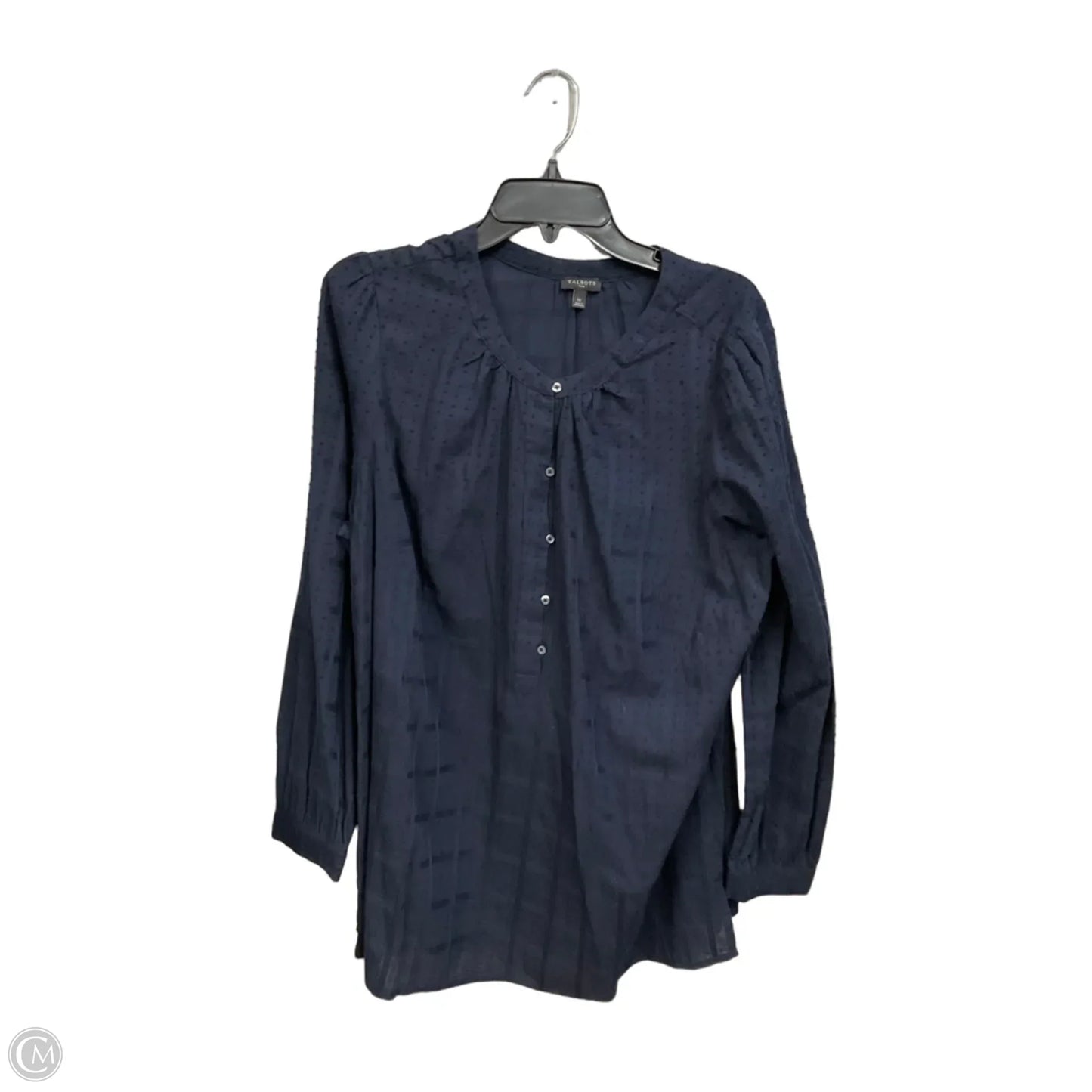 Blouse Long Sleeve By Talbots In Blue, Size: 1x