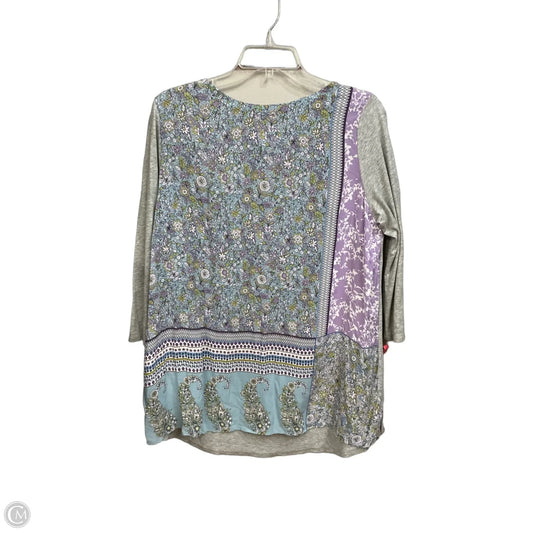 Top 3/4 Sleeve By J. Jill In Floral Print, Size: L