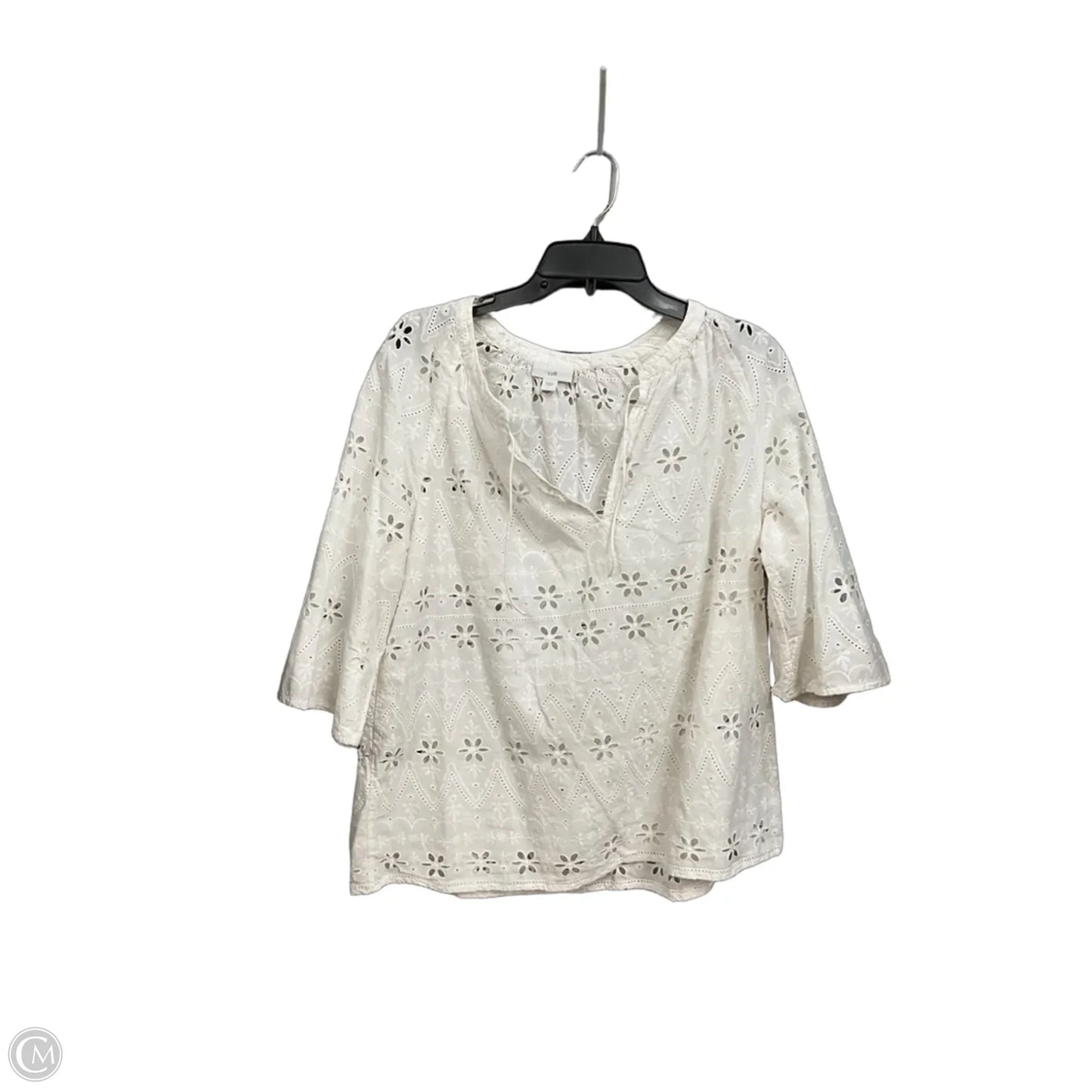 Top 3/4 Sleeve By J. Jill In White, Size: L