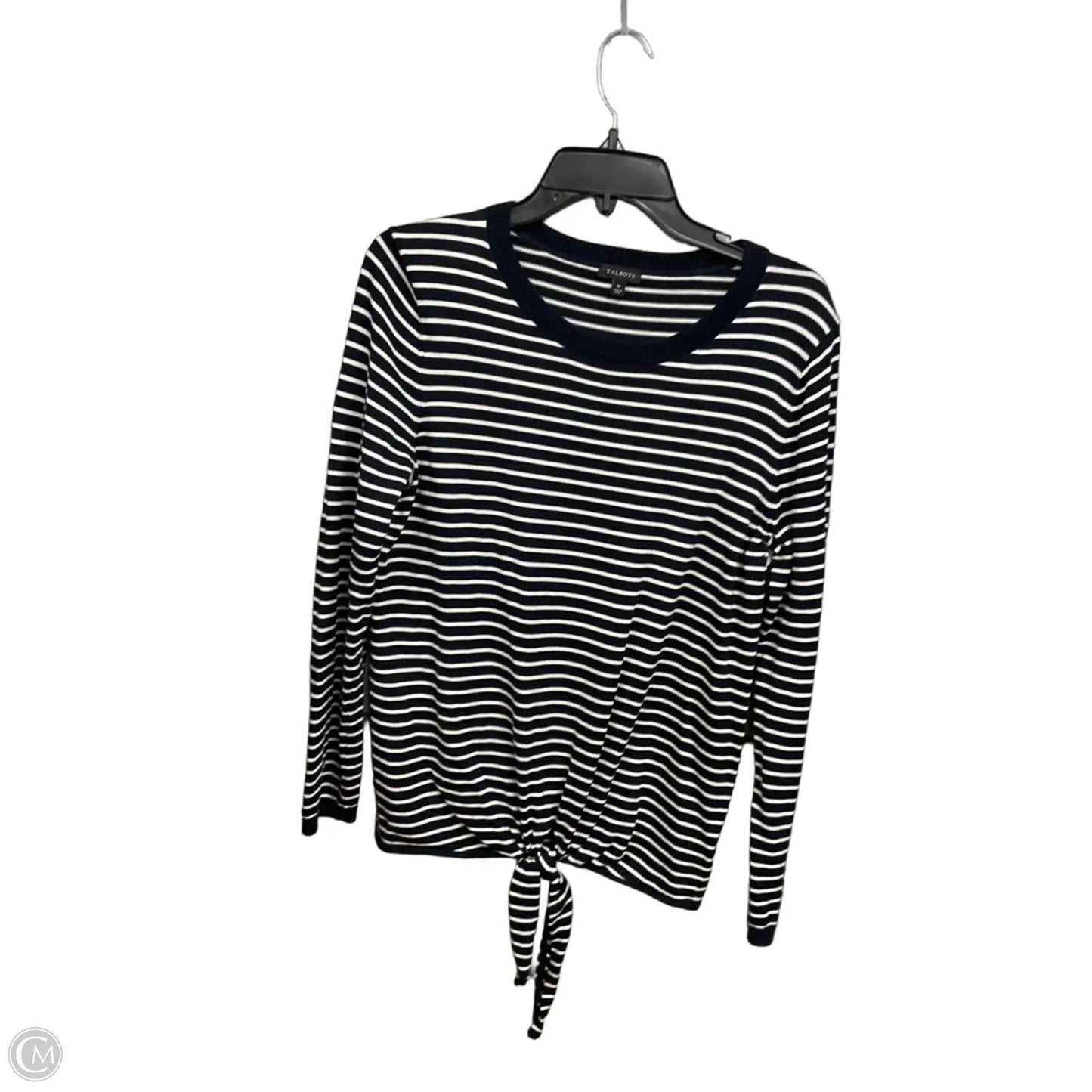 Top Long Sleeve By Talbots In Striped Pattern, Size: M