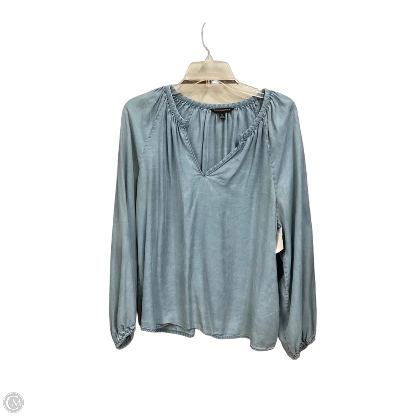 Top Long Sleeve By Banana Republic In Blue, Size: M