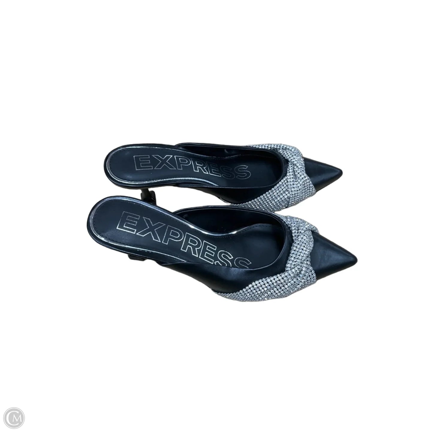 Shoes Heels Block By Express In Black & Silver, Size: 9