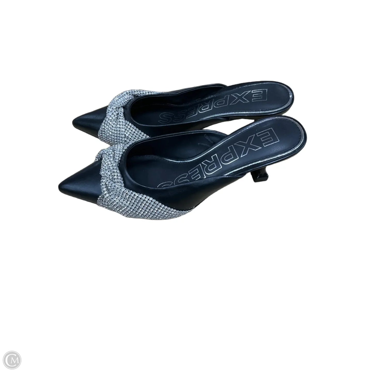 Shoes Heels Block By Express In Black & Silver, Size: 9