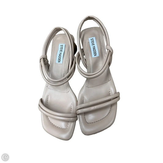 Sandals Heels Kitten By Steve Madden In Tan, Size: 7
