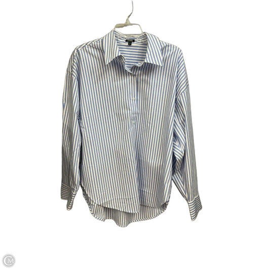 Blouse Long Sleeve By Express In Striped Pattern, Size: L