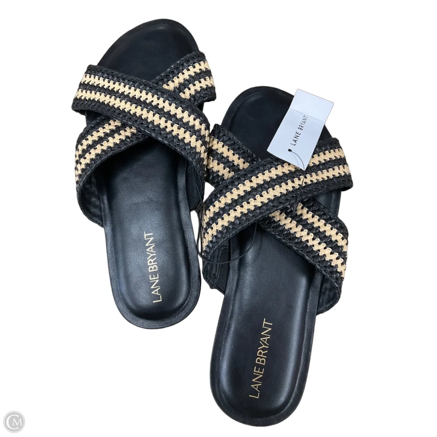 Sandals Flats By Lane Bryant In Black & Tan, Size: 8
