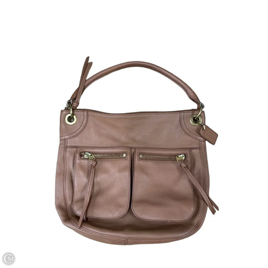 Handbag Leather By Fossil, Size: Medium