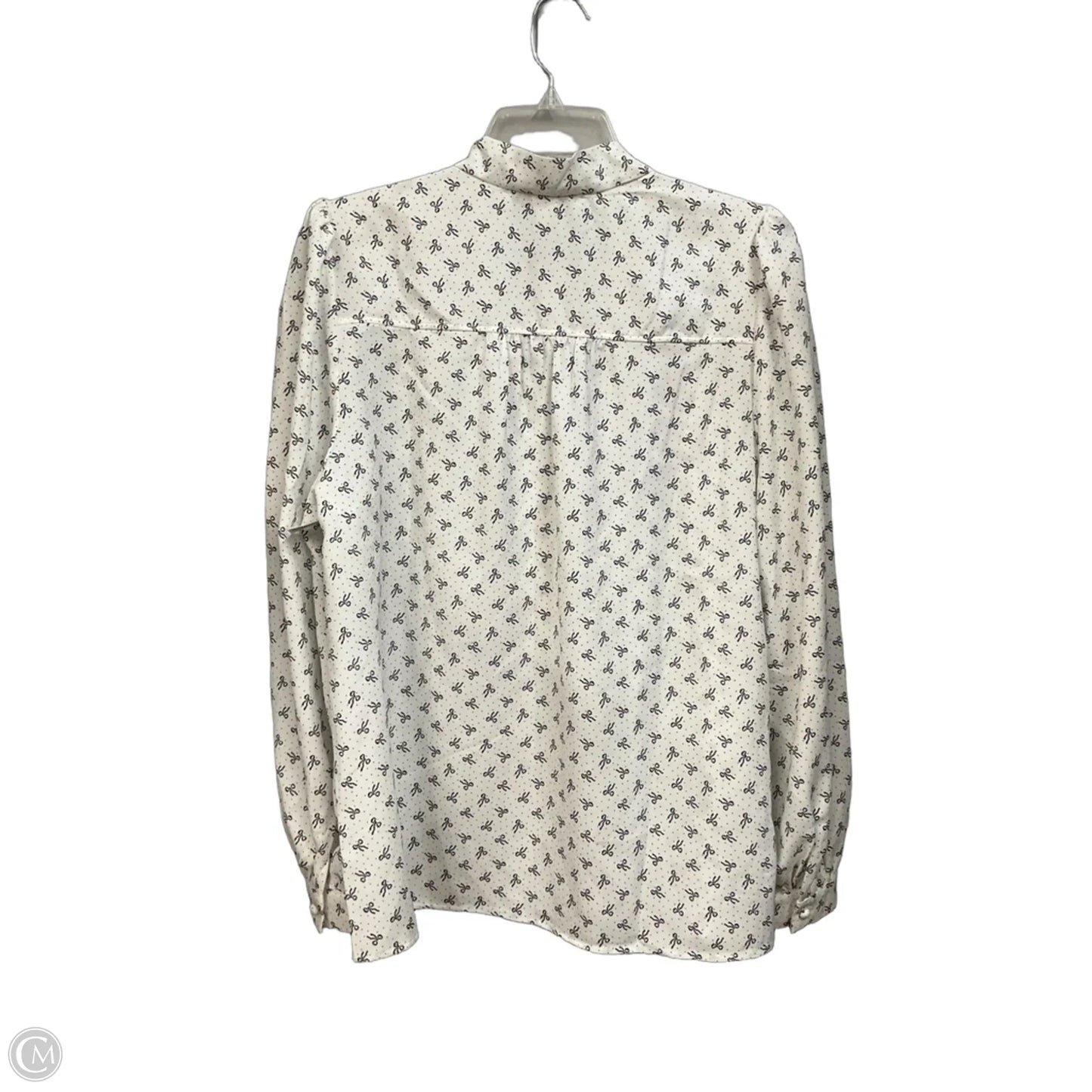Blouse Long Sleeve By Loft In Black & White, Size: L