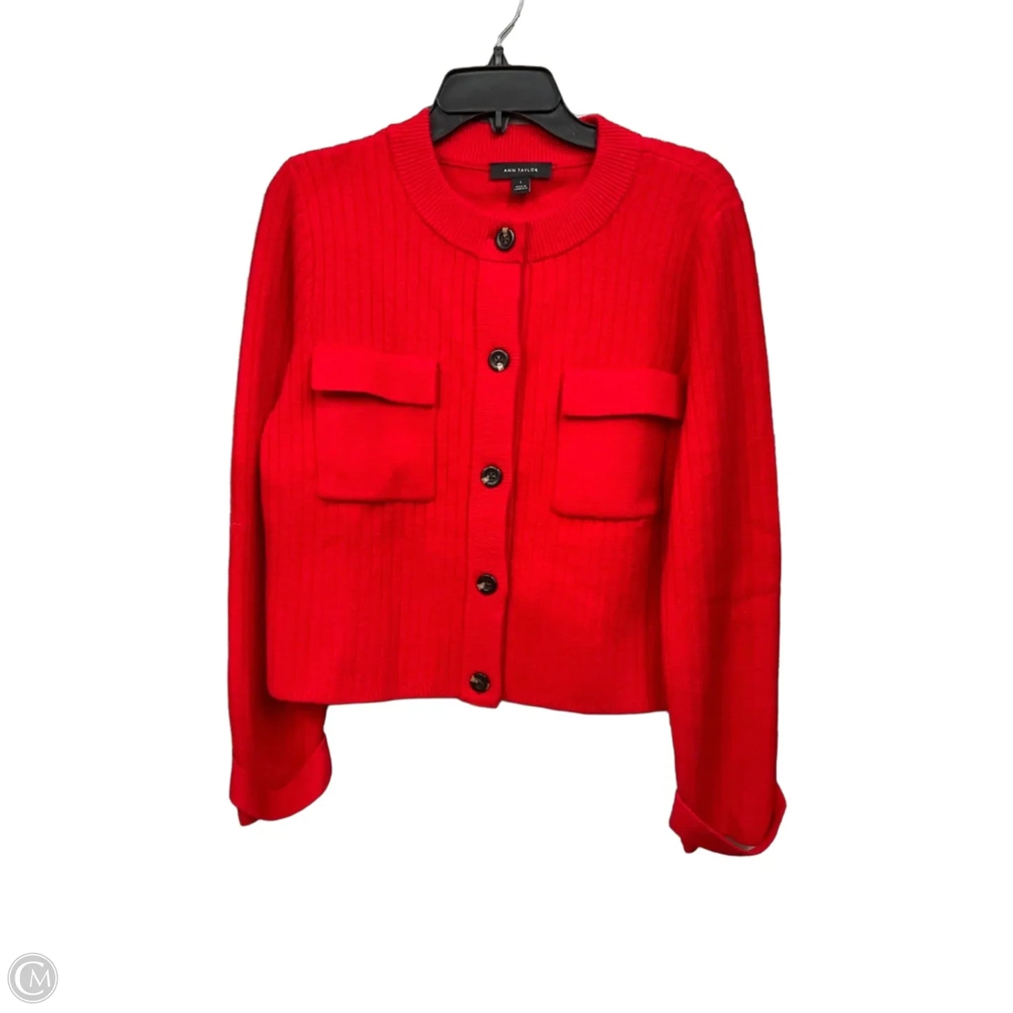 Cardigan By Ann Taylor In Red, Size: L