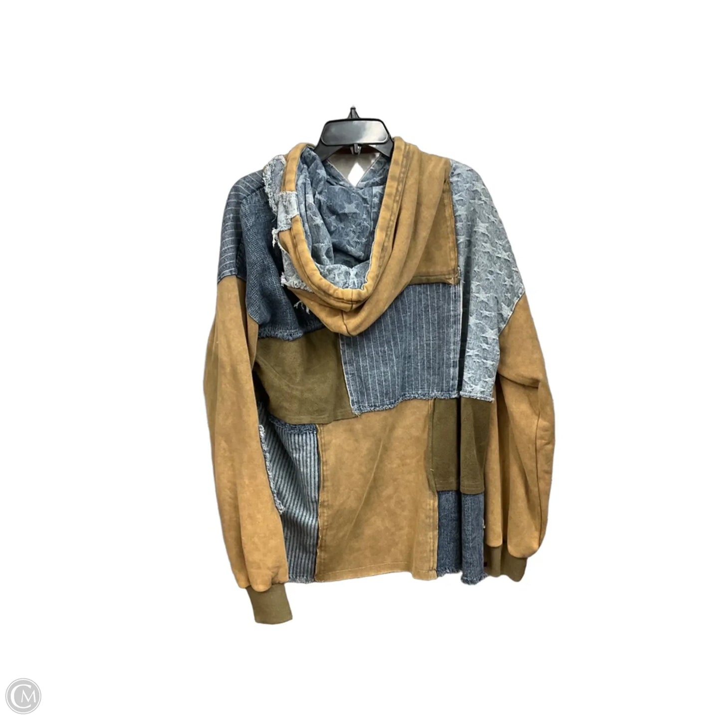 Sweatshirt Hoodie By Oli & Hali In Blue & Brown, Size: M