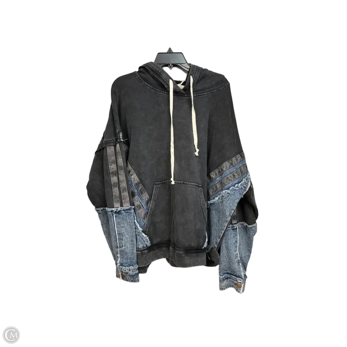 Sweatshirt Hoodie By Gilded Intent In Black & Blue, Size: Xl