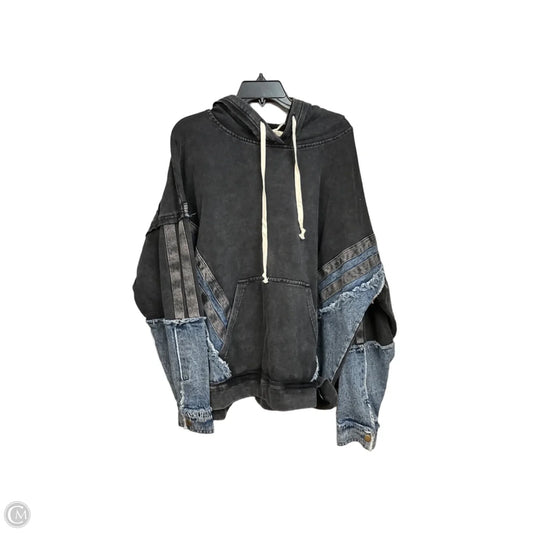 Sweatshirt Hoodie By Gilded Intent In Black & Blue, Size: Xl