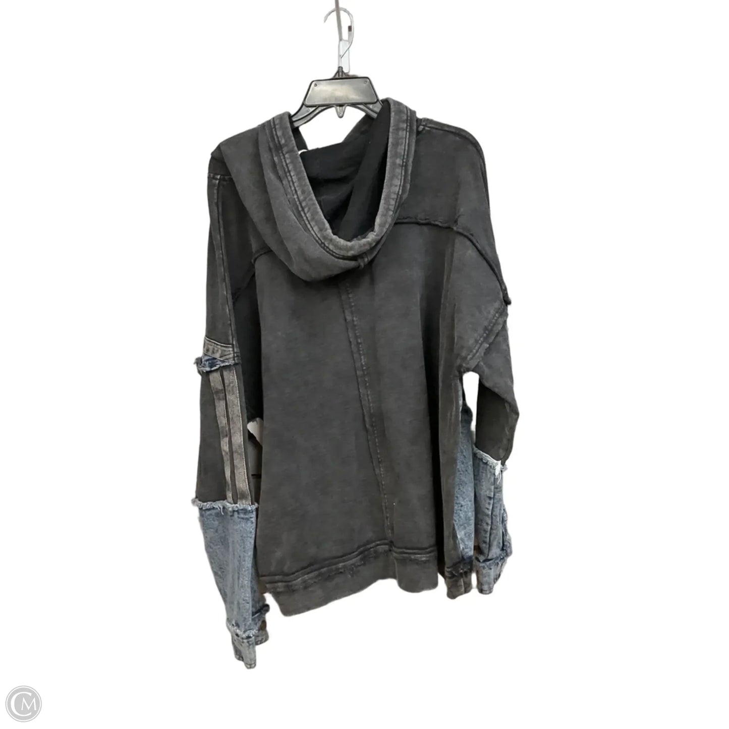 Sweatshirt Hoodie By Gilded Intent In Black & Blue, Size: Xl