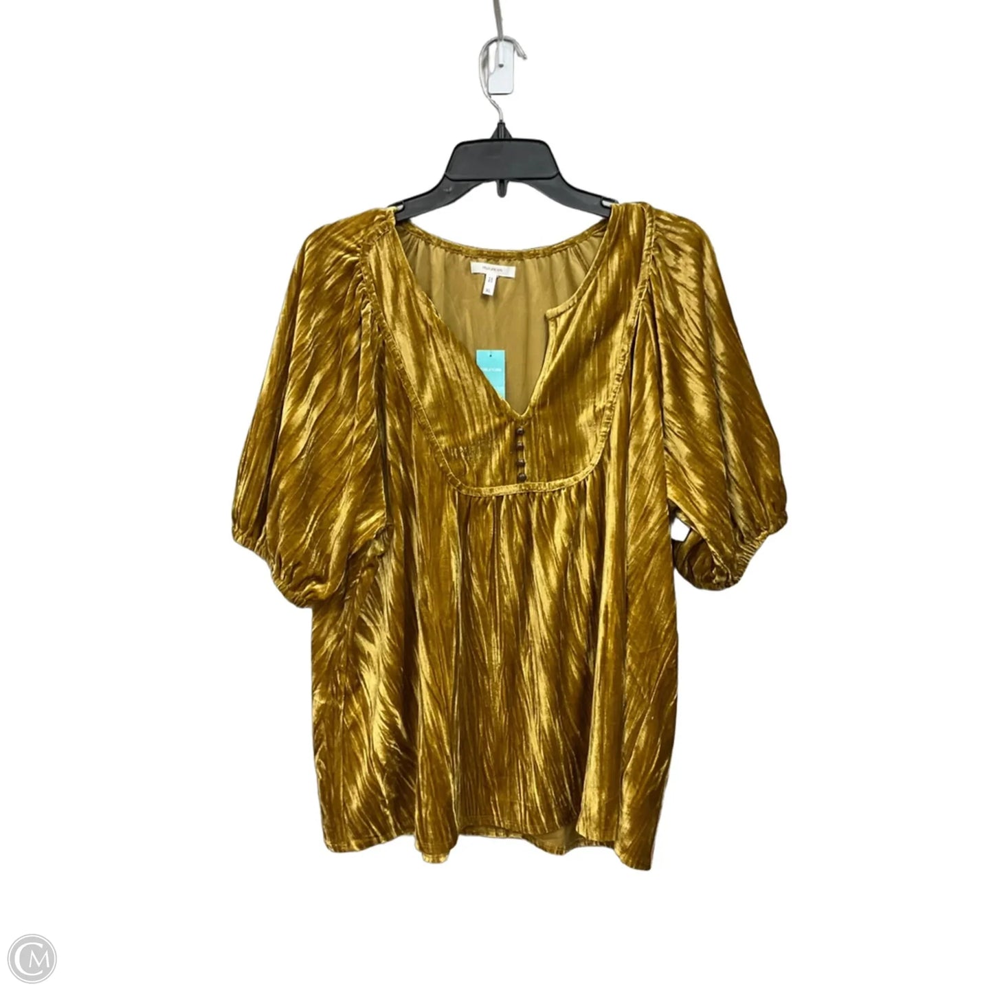 Top Short Sleeve By Maurices In Yellow, Size: Xl