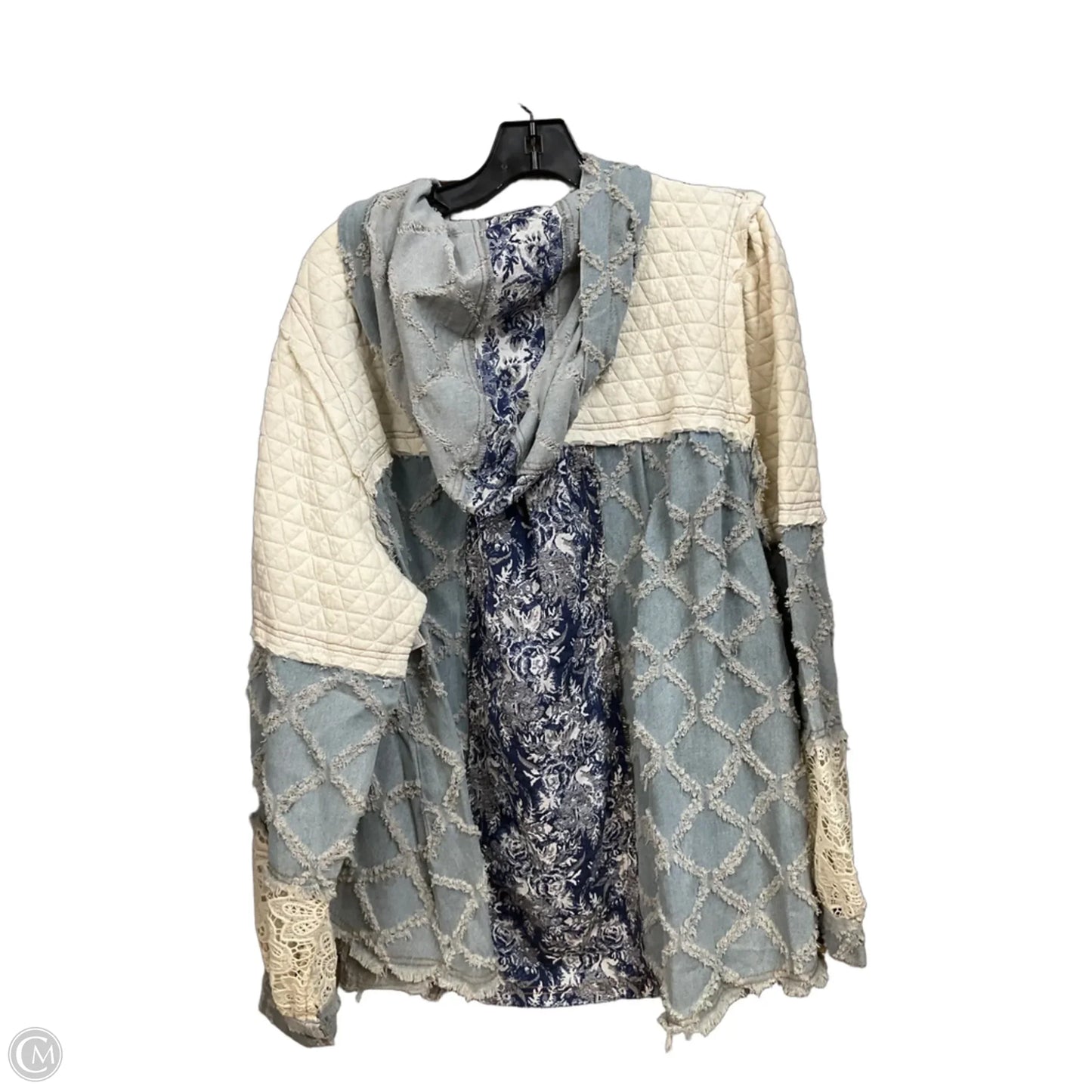 Jacket Denim By Pol In Blue & White, Size: M