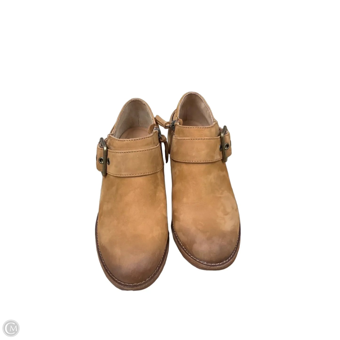 Boots Ankle Heels By Sofft In Brown, Size: 7