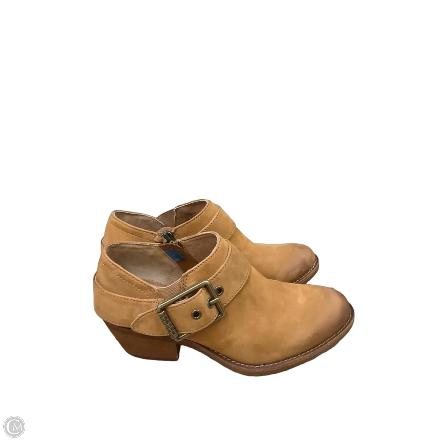 Boots Ankle Heels By Sofft In Brown, Size: 7