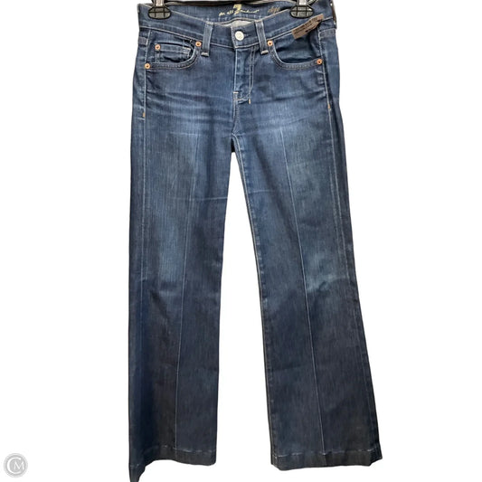 Jeans Boot Cut By 7 For All Mankind In Blue Denim, Size: 2