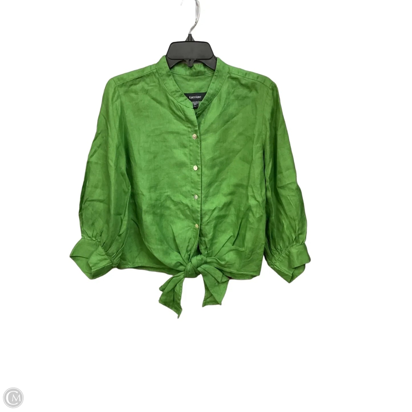 Top 3/4 Sleeve By Karen Kane In Green, Size: L