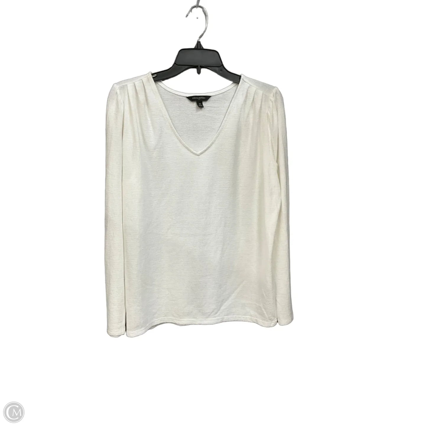 Top Long Sleeve By Banana Republic In White, Size: M
