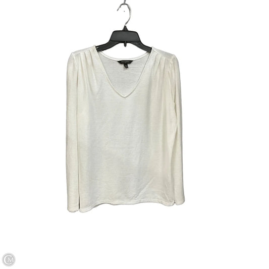 Top Long Sleeve By Banana Republic In White, Size: M