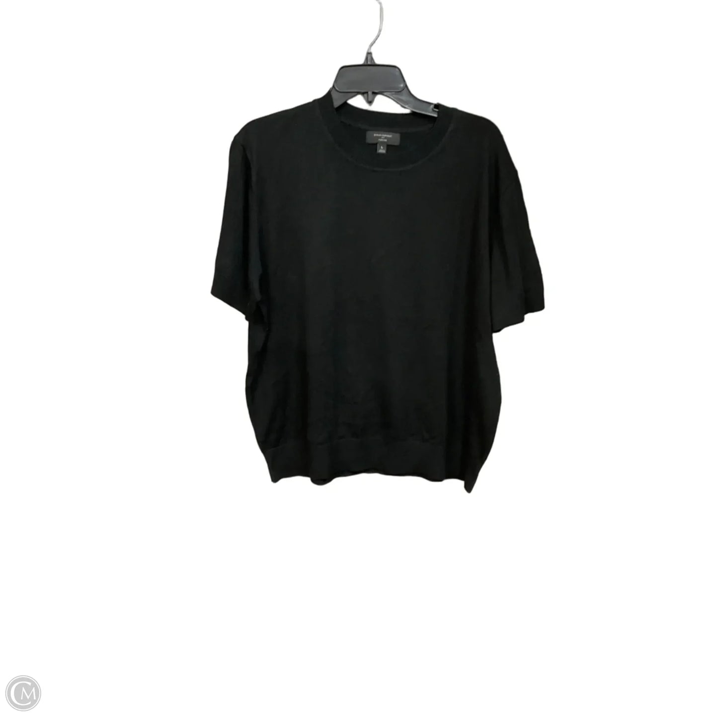 Top Short Sleeve By Banana Republic In Black, Size: L