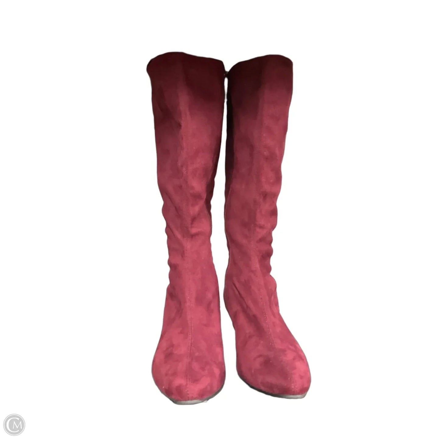 Boots Knee Heels By Impo In Maroon, Size: 9